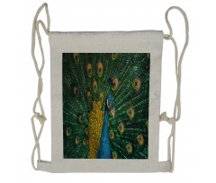 Portrait of the Peacock Drawstring Backpack