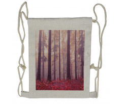 Trees Foggy Sunlight Drawstring Backpack