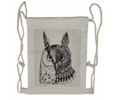 2 Animal Faces Design Drawstring Backpack