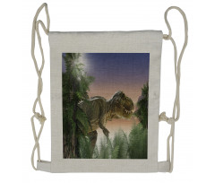 Dinosaur in the Jungle Drawstring Backpack