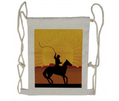 Cowboy on Horse Shade Drawstring Backpack