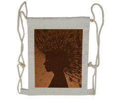 Autumnal Elements Hair Drawstring Backpack