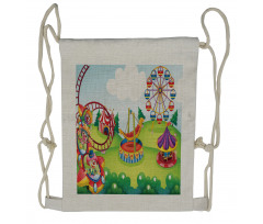 Circus and Theme Park Drawstring Backpack