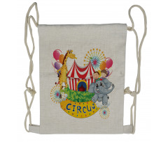 Circus Show with Kids Drawstring Backpack