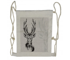 Tribal Deer Shadow Art Drawstring Backpack