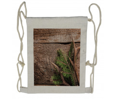 Evergreen Branch Deer Drawstring Backpack