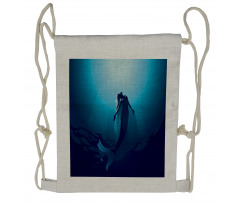 Mermaid in Deep Water Drawstring Backpack