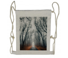 Autumn Sky and Leaves Drawstring Backpack