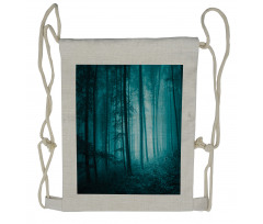 Foggy Dark Country Forest Drawstring Backpack