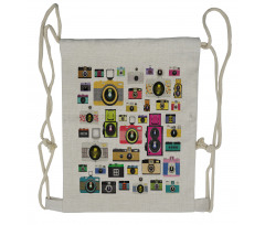 Vintage Old Cameras Drawstring Backpack