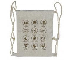 Classic Zodiac Chart Drawstring Backpack