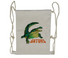 Wild Alligator Crocodile Drawstring Backpack