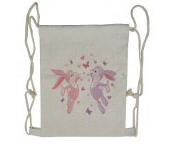 Bunnies Kissing in Air Drawstring Backpack