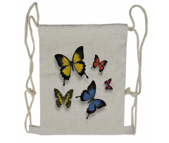 Nature Moths Wings Drawstring Backpack