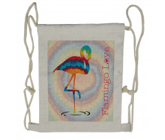 Rainbow Colored Birds Drawstring Backpack