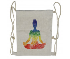 Ornate Motifs Rainbow Drawstring Backpack