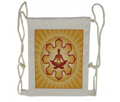 Lotus Balance Striped Drawstring Backpack