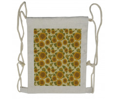 Funky Style Sunflower Drawstring Backpack