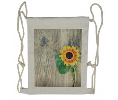 Wood Board Bouquet Drawstring Backpack