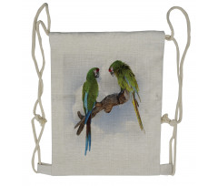 2 Parrot Macaw Bird Drawstring Backpack