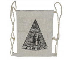 Sphinx Pyramid Sketch Drawstring Backpack