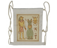 Ancient Cat Figure Drawstring Backpack