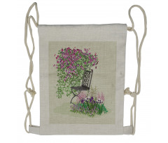 Flowers Blooming Garden Drawstring Backpack