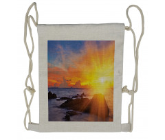 Colorful Sunset Sky Drawstring Backpack