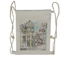 European City Sketch Drawstring Backpack