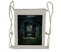 Dark Haunted Castle Drawstring Backpack