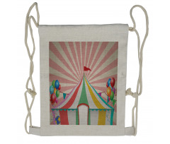 Vintage Circus Balloons Drawstring Backpack