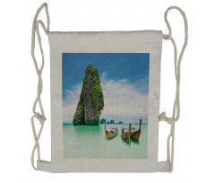 Rock in the Sea Coast Drawstring Backpack