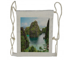 Cliff in Philippines Drawstring Backpack