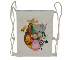 Exotic Safari Animals Drawstring Backpack