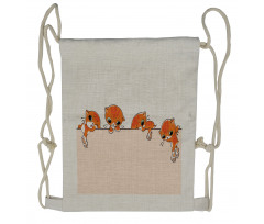 Banner with Little Kitties Drawstring Backpack