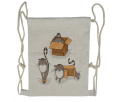 Kitten Cat in the Box Drawstring Backpack