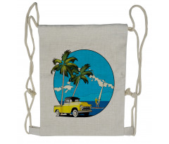 Nostalgic Chevy Car Drawstring Backpack