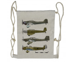 Old Dive Planes Jets Drawstring Backpack