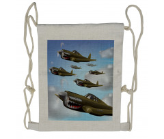 Aircrafts up in Air Drawstring Backpack