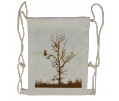 Owl Autumn Tree Branch Drawstring Backpack