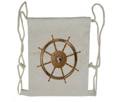 Pirate Sea Ship Wheel Drawstring Backpack