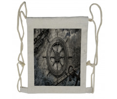 Steering Wheel Grunge Drawstring Backpack