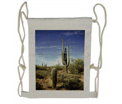 Cactus Spined Leaves Drawstring Backpack