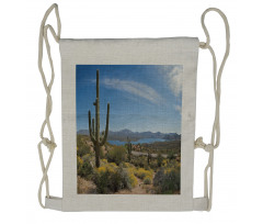 Cactus on the Valley Drawstring Backpack