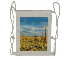 Western Cactus Spikes Drawstring Backpack