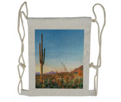 Sun in Desert Cactus Drawstring Backpack