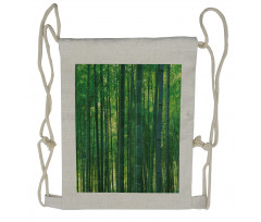 Green Wild Exotic Bamboo Drawstring Backpack