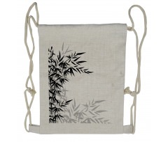 Bamboo Plant Leaves Drawstring Backpack