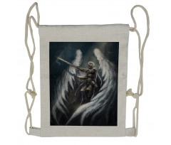 Angel Knight White Wing Drawstring Backpack