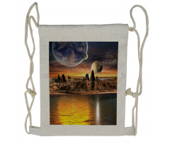 Planet Sci Fi Fantasy Art Drawstring Backpack